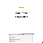 Create an Effective Employee Handbook Template example document template