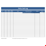 Track Your Petty Cash with a Convenient Log example document template