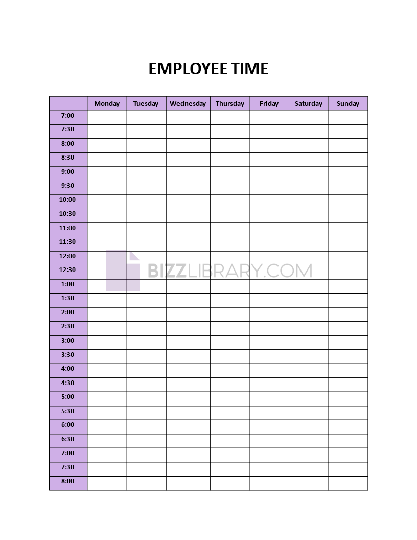 employee time schedule