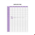 Employee Time Schedule example document template 