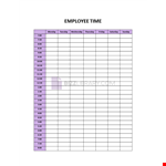 Employee Time Schedule example document template