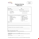 Employee Warning Notice - Ensure Compliance and Productivity example document template