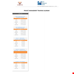 Project Management Calendar Template example document template