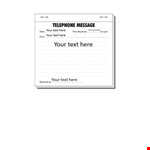 Effective Phone Message Template - Improve Your Business Communication example document template
