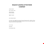Request leaving the company example document template