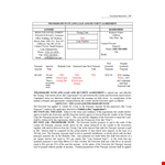 Promissory Note Template - Easy Agreement for Borrower and Lender example document template