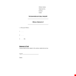 Create an Accurate and Detailed Witness Statement | Easy-to-Use Witness Statement Form example document template