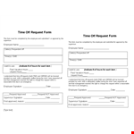 Time Off Request Form Template - Streamline employee time off requests example document template