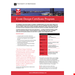 Event Design Certificate Program example document template