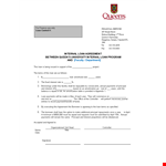 Simple Internal Loan Agreement Template example document template 