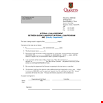 Simple Internal Loan Agreement Template example document template
