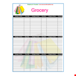 Grocery List Form Template  example document template