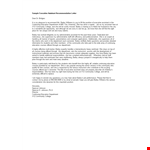 Sample Executive Assistant Recommendation Letter example document template
