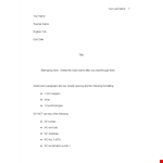 Effective Mla Format Template for Teachers: Easily Follow Mla Guidelines example document template