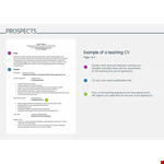 Teaching Curriculum Vitae Layout example document template