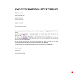 Employee Promotion Letter Template example document template
