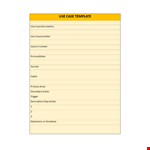 Create Effective Use Cases with Our Use Case Template example document template