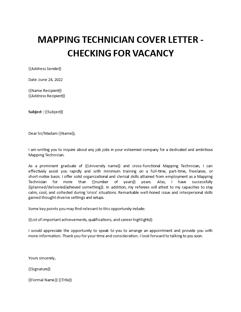 mapping technician cover letter Main Image mapping technician cover letter