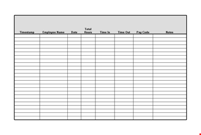 Easy-to-Use Employee Timesheet Template with Timestamp