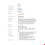 Sample Medical Sales Resume example document template