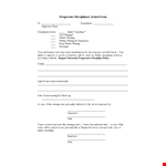 Progressive Disciplinary Action Form example document template
