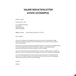 Salary reduction letter example document template