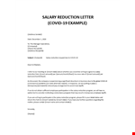 Salary reduction letter example document template 