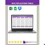 Multiplication Table printable example document template
