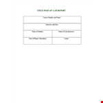 Lab Report Template: Easily Record Objectives & Results in One Place example document template