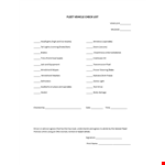 Fleet Vehicle Checklist Template | Ensure Vehicle Agrees with Windshield & is Operable example document template