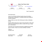 Christmas Party Letter Template - School Party Invitation | Herts example document template
