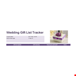 Wedding Gift List Tracker example document template