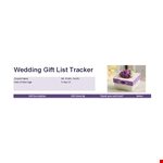 Wedding Gift List Tracker example document template 