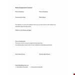 Nanny Employment Contract Template | Employee & Employer Agreements | Paid Holidays example document template