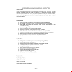 Junior Mechanical Job Description example document template
