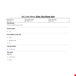 Download Test Case Template - Improve Your Testing Efficiency example document template