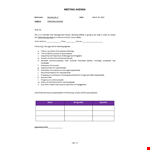 Management Meeting Agenda Template example document template
