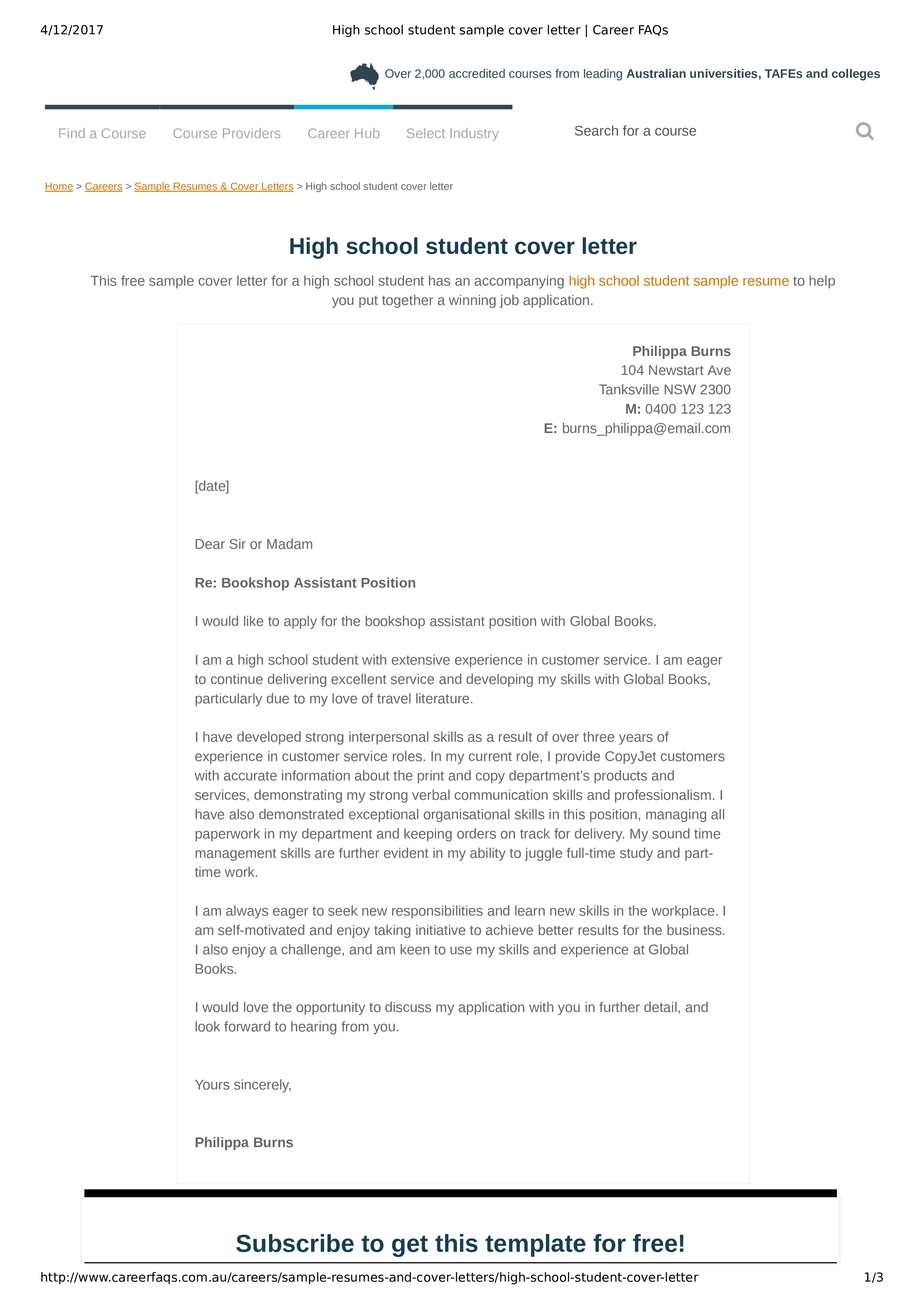 Example Of Friendly Letter For High School Example Of Friendly Letter For High School