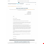 Job Application Letter For High School Student example document template