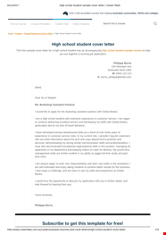 Job Application Letter For High School Student