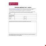 Mentoring Application Form Mentors example document template