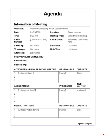 Streamline Your Meetings with an Effective Meeting Agenda Template
