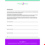 Sign Our Atlantic Dance Photo Release Form for Minors example document template