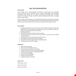Nail Tech Job Description example document template