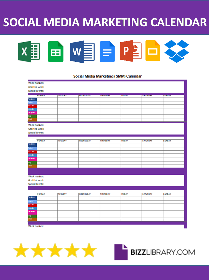 social media calendar template Main Image social media calendar template template