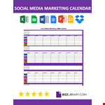 Social Media Calendar Template example document template 