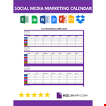 Social Media Calendar Template example document template