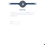 Get a Legal Doctors Note - Seagold Centre & Centurion Equestrian example document template 