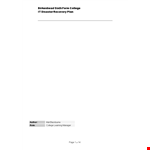 Download Disaster Recovery Plan Template for Colleges - Ensure Quick and Efficient Data Recovery example document template