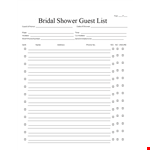 Free Bridal Shower Gift List Template example document template